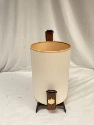 Jacques Adnet 1950s Stitched leather lamp by Jacques Adnet