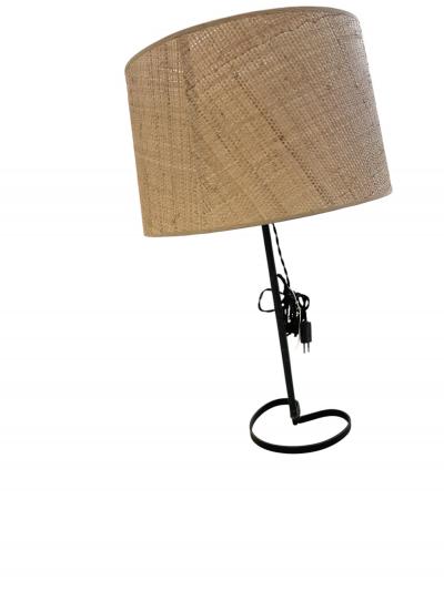 Jacques Adnet 1950s Stitched leather lamp by Jacques Adnet