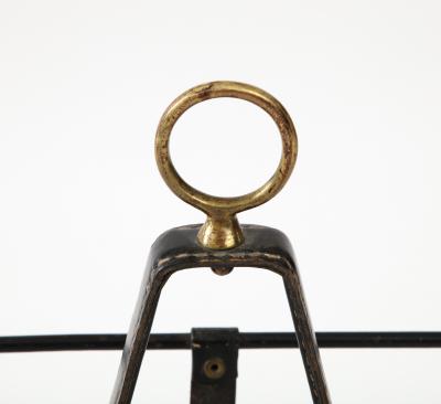 Jacques Adnet 1950s Stitched leather magazine rack by Jacques Adnet