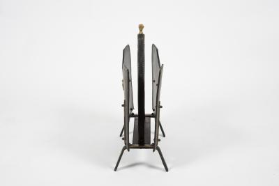 Jacques Adnet 1950s Stitched leather magazine rack by Jacques Adnet