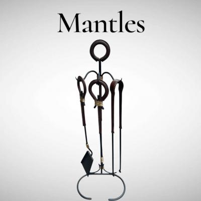Jacques Adnet 1950s Stitched leather mantles by Jacques ADNET