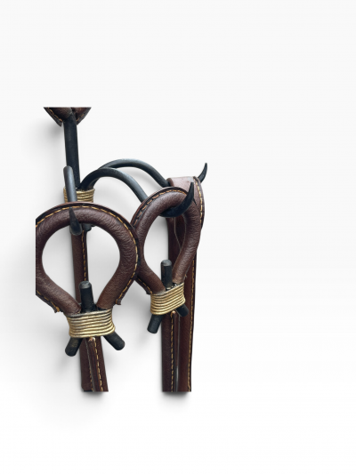 Jacques Adnet 1950s Stitched leather mantles by Jacques ADNET