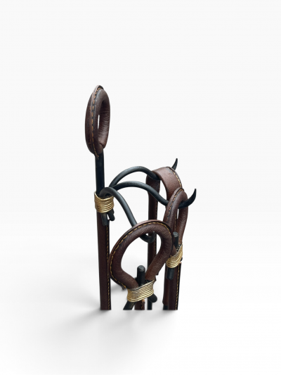 Jacques Adnet 1950s Stitched leather mantles by Jacques ADNET
