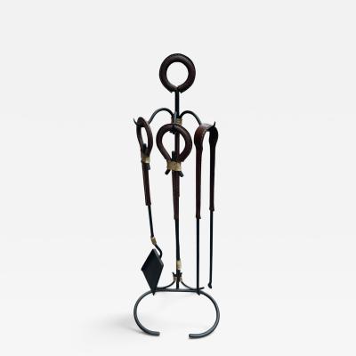 Jacques Adnet 1950s Stitched leather mantles by Jacques ADNET
