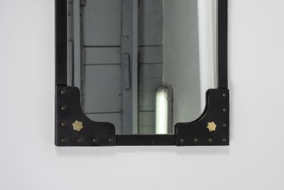 Jacques Adnet 1950s Stitched leather mirror by Jacques Adnet