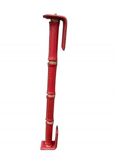 Jacques Adnet 1950s Stitched leather mirror by Jacques Adnet