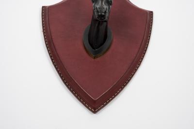 Jacques Adnet 1950s Stitched leather sconces by Jacques Adnet