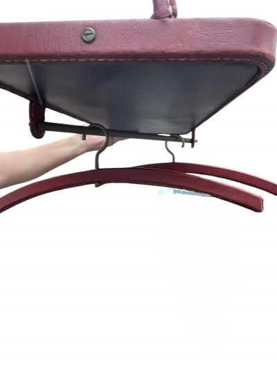 Jacques Adnet 1950s Stitched leather shelve and coat rack by Jacques Adnet