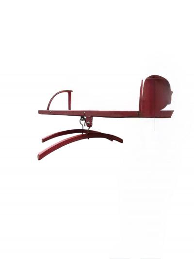 Jacques Adnet 1950s Stitched leather shelve and coat rack by Jacques Adnet