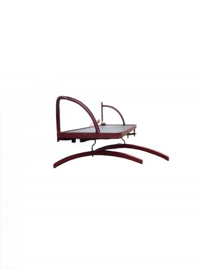 Jacques Adnet 1950s Stitched leather shelve and coat rack by Jacques Adnet