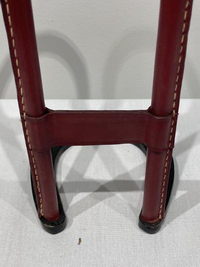 Jacques Adnet 1950s Stitched leather shoe horse umbrella stand by Jacques Adnet