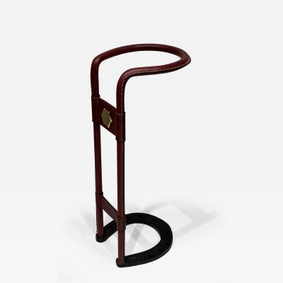 Jacques Adnet 1950s Stitched leather shoe horse umbrella stand by Jacques Adnet