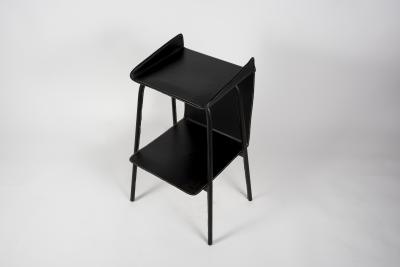 Jacques Adnet 1950s Stitched leather side table by Jacques Adnet