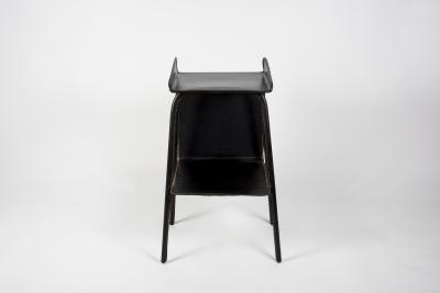 Jacques Adnet 1950s Stitched leather side table by Jacques Adnet
