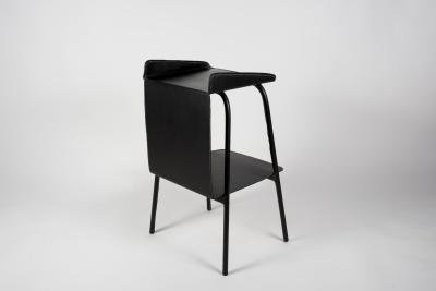 Jacques Adnet 1950s Stitched leather side table by Jacques Adnet