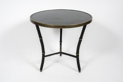 Jacques Adnet 1950s Stitched leather side table by Jacques Adnet