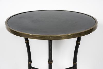 Jacques Adnet 1950s Stitched leather side table by Jacques Adnet