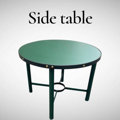 Jacques Adnet 1950s Stitched leather side table by Jacques Adnet