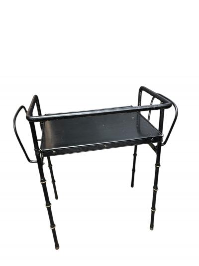 Jacques Adnet 1950s Stitched leather side table by Jacques Adnet