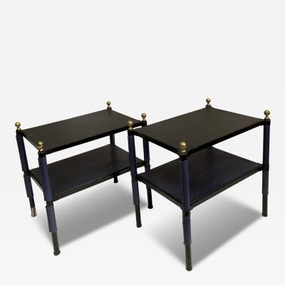 Jacques Adnet 1950s Stitched leather side tables by Jacques Adnet