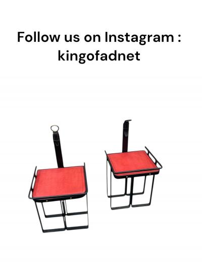 Jacques Adnet 1950s Stitched leather side tables by Jacques Adnet