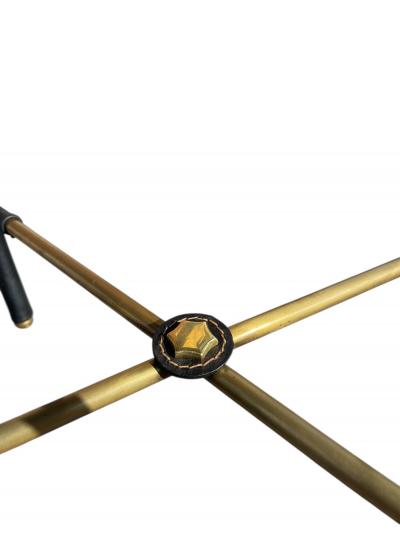 Jacques Adnet 1950s Stitched leather side tables by Jacques Adnet