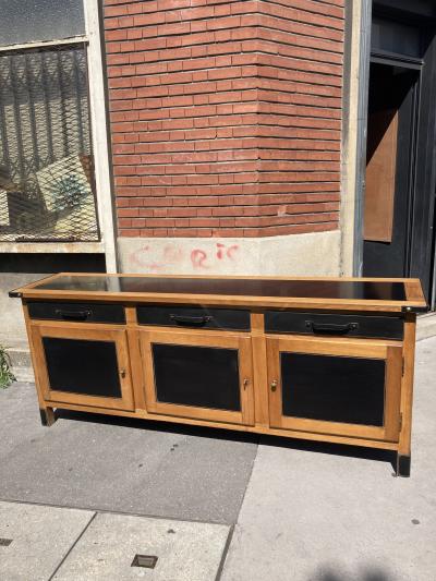 Jacques Adnet 1950s Stitched leather sideboard by Jacques Adnet
