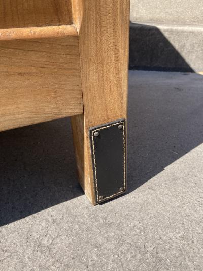 Jacques Adnet 1950s Stitched leather sideboard by Jacques Adnet