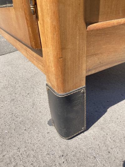 Jacques Adnet 1950s Stitched leather sideboard by Jacques Adnet