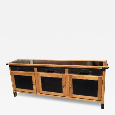 Jacques Adnet 1950s Stitched leather sideboard by Jacques Adnet