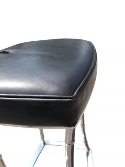 Jacques Adnet 1950s Stitched leather stool by Jacques Adnet