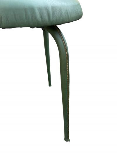 Jacques Adnet 1950s Stitched leather stools by Jacques Adnet