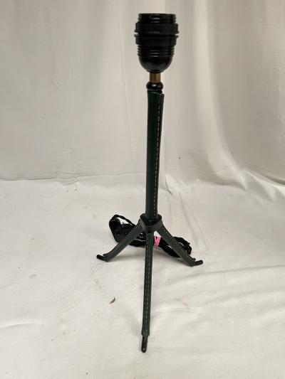 Jacques Adnet 1950s Stitched leather table lamp by Jacques Adnet