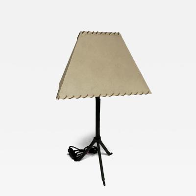Jacques Adnet 1950s Stitched leather table lamp by Jacques Adnet