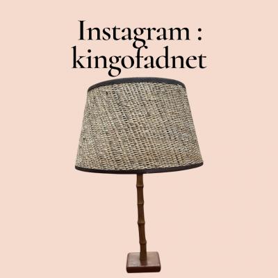 Jacques Adnet 1950s Stitched leather table lamp by Jacques Adnet