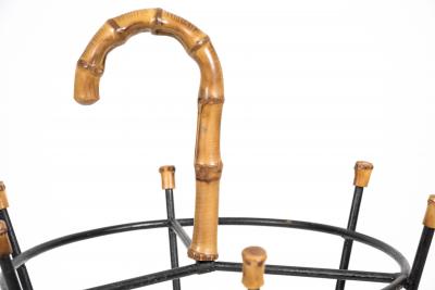 Jacques Adnet 1950s Stitched leather umbrella stand By Jacques Adnet