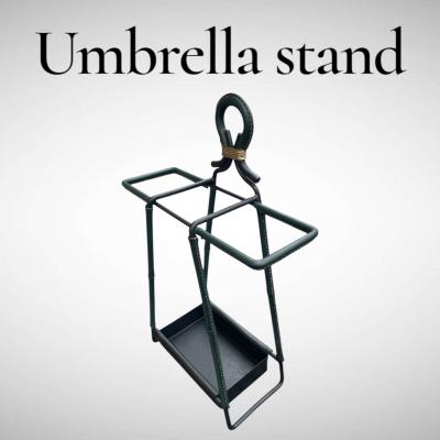 Jacques Adnet 1950s Stitched leather umbrella stand by Jacques ADNET