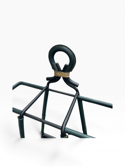 Jacques Adnet 1950s Stitched leather umbrella stand by Jacques ADNET