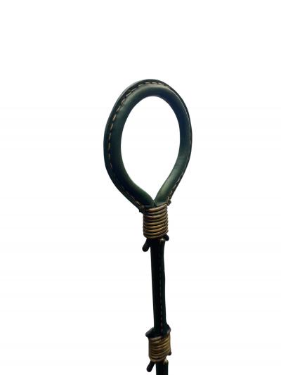 Jacques Adnet 1950s Stitched leather umbrella stand by Jacques Adnet