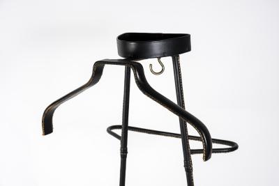 Jacques Adnet 1950s Stitched leather valet by Jacques Adnet