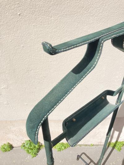 Jacques Adnet 1950s Stitched leather valet by Jacques Adnet