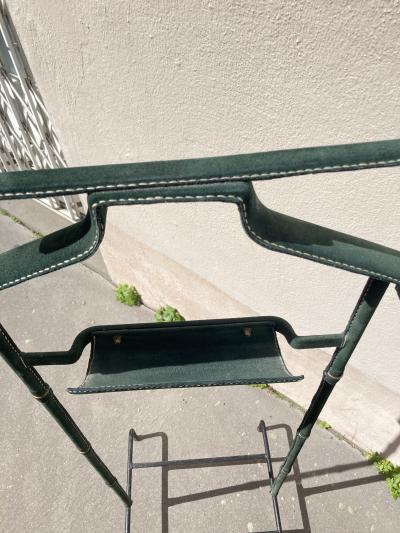 Jacques Adnet 1950s Stitched leather valet by Jacques Adnet