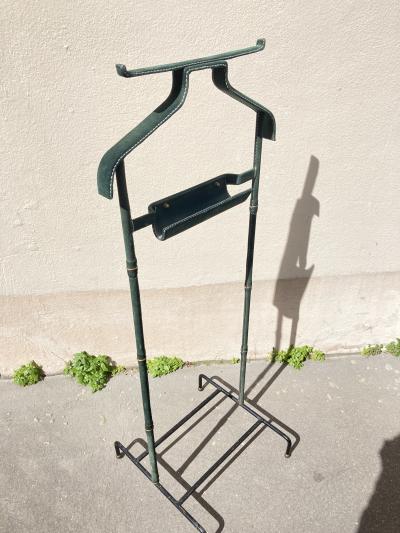 Jacques Adnet 1950s Stitched leather valet by Jacques Adnet