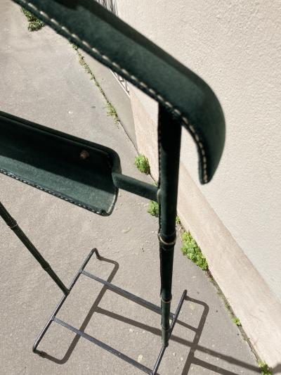 Jacques Adnet 1950s Stitched leather valet by Jacques Adnet