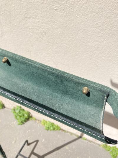 Jacques Adnet 1950s Stitched leather valet by Jacques Adnet