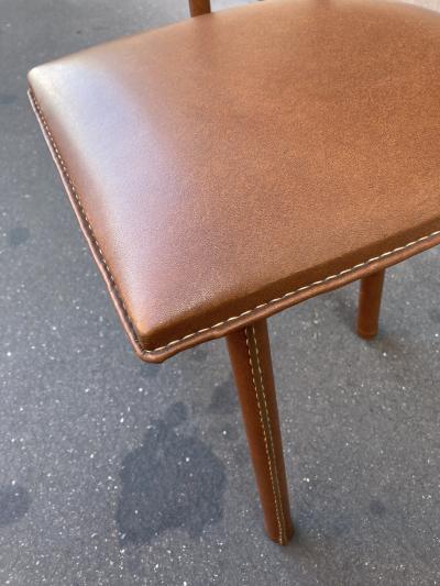 Jacques Adnet 1950s Stitched leather vanity by Jacques Adnet