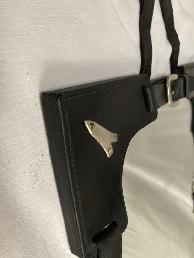 Jacques Adnet 1950s Stitched leather wall mirror by Jacques Adnet