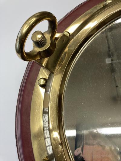 Jacques Adnet 1950s Stitched leather wall mirror by Jacques Adnet