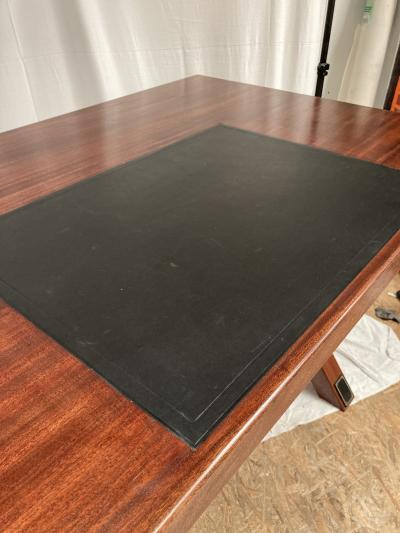 Jacques Adnet 1950s Stitched leather writing table by Jacques Adnet