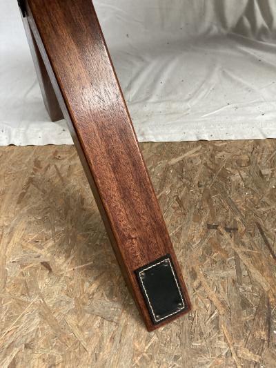 Jacques Adnet 1950s Stitched leather writing table by Jacques Adnet